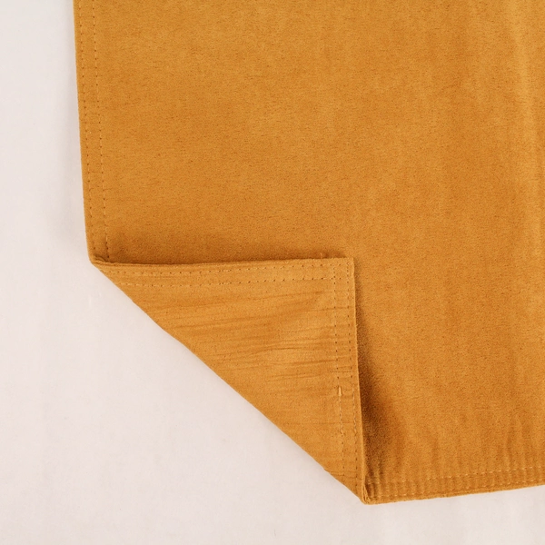 Set of 6 Reversible Brown Gold Faux Suede & Crinkle Fabric Placemats 18x13"