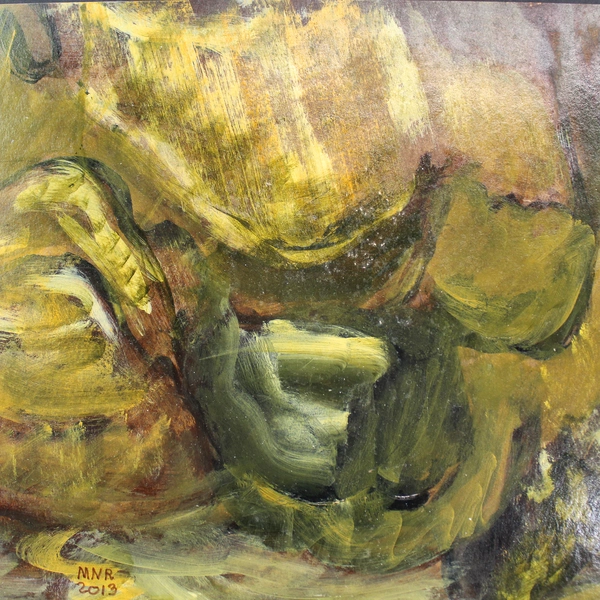 Acrylic Painting by Mary Rash Shades of Green McMinnville Artist 2013 Signed Art