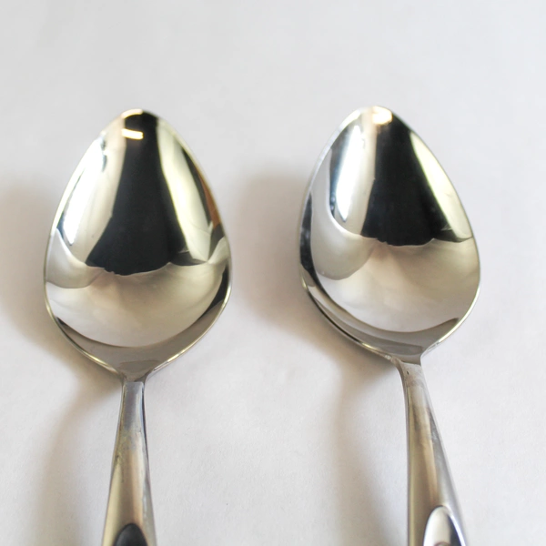 Lot of 2 Vintage Tradition Stainless Gentle Rose Serving Spoons 8.75"