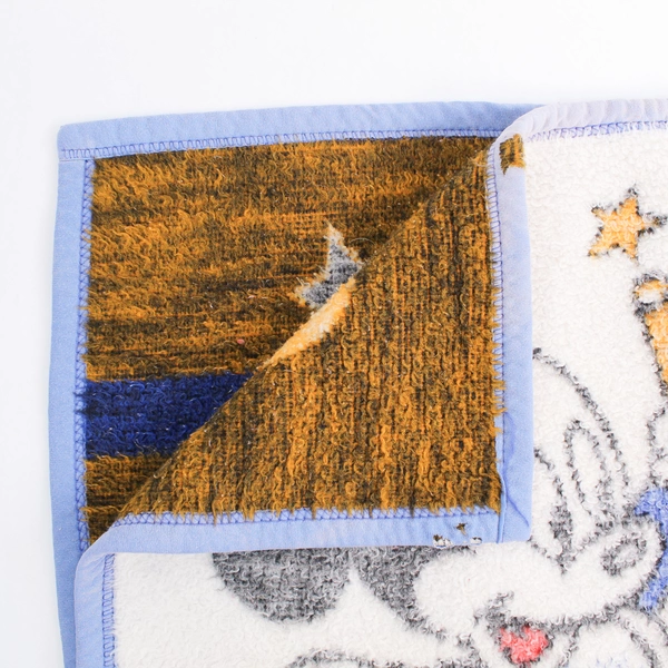 Vintage Disney Mickey Mouse & Pluto Wool Blend Baby Blanket Throw 36.5"