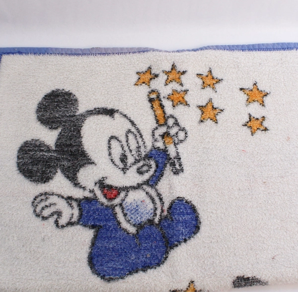 Vintage Disney Mickey Mouse & Pluto Wool Blend Baby Blanket Throw 36.5"