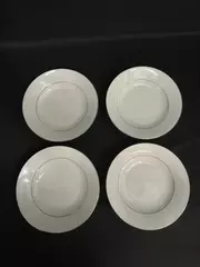 Set of 4 Sango White On White 1079 Cereal Bowls