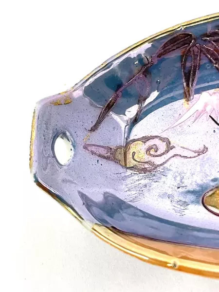 Vintage Nippon Hand Painted Floral Lustreware Dollhouse Serving Platter 3.75"