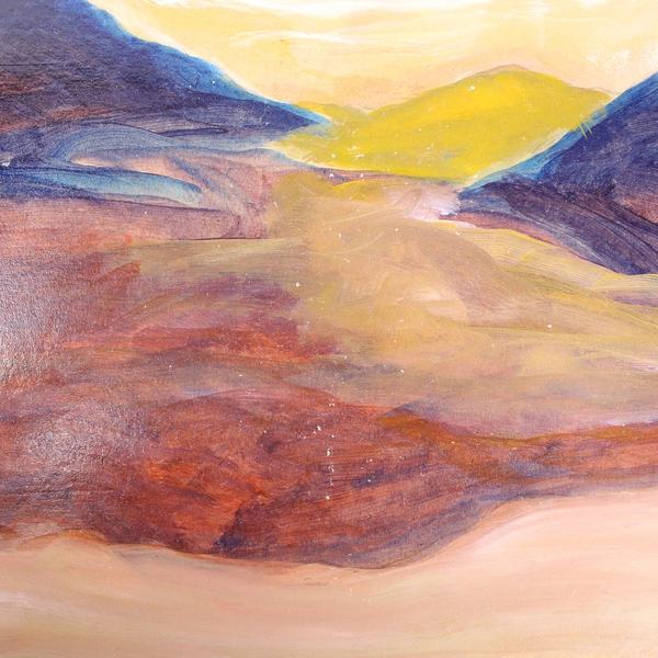 Acrylic Painting by Mary Rash Sunset Mountain McMinnville Artist 2014 Signed Art