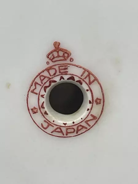 Vintage Porcelain Gravy Boat with Underplate Yellow Floral Pattern Japan