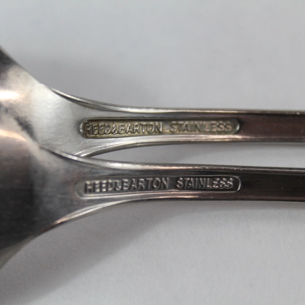 Lot of 2 Vintage Reed & Barton Stainless Steel Serving Spoons Camelot Pattern