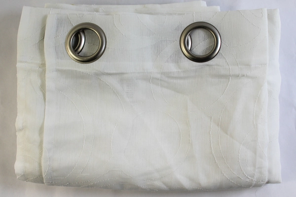 Lot of 2 Allen & Roth Anaheim White Semi-Sheer Grommet Curtain Panels 52x84