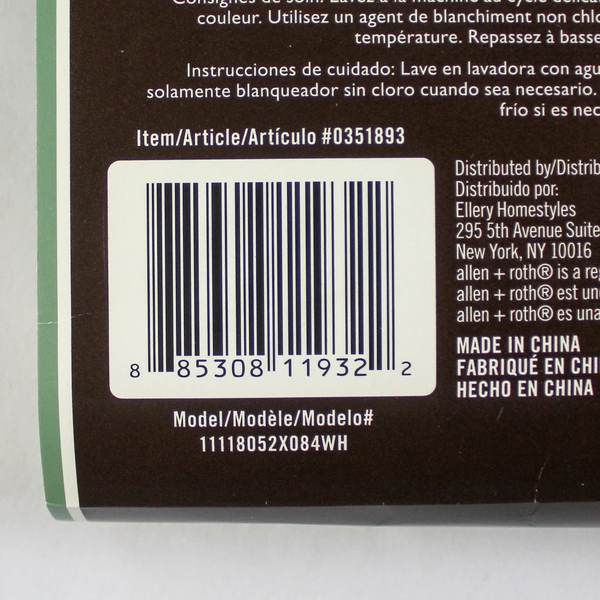 Lot of 2 Allen & Roth Anaheim White Semi-Sheer Grommet Curtain Panels 52x84