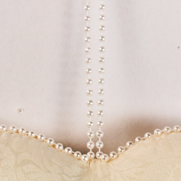 Lot of 2 Cream Heart Shaped Just Married Wedding Pillows with Faux Pearls