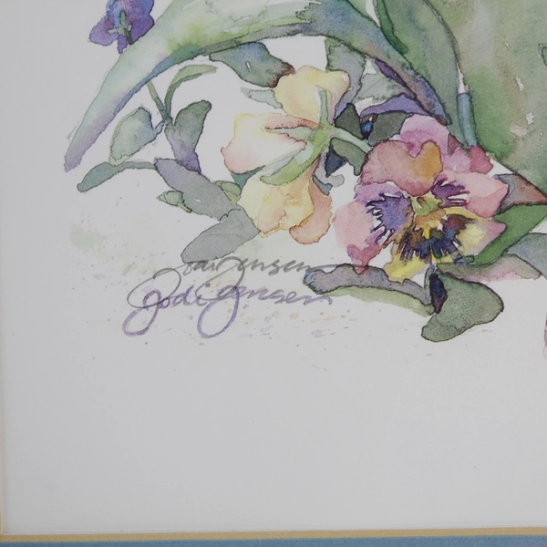 Jodi Jensen Tulips To Dine For Framed Floral Bunny Print Blue Frame 20x16"