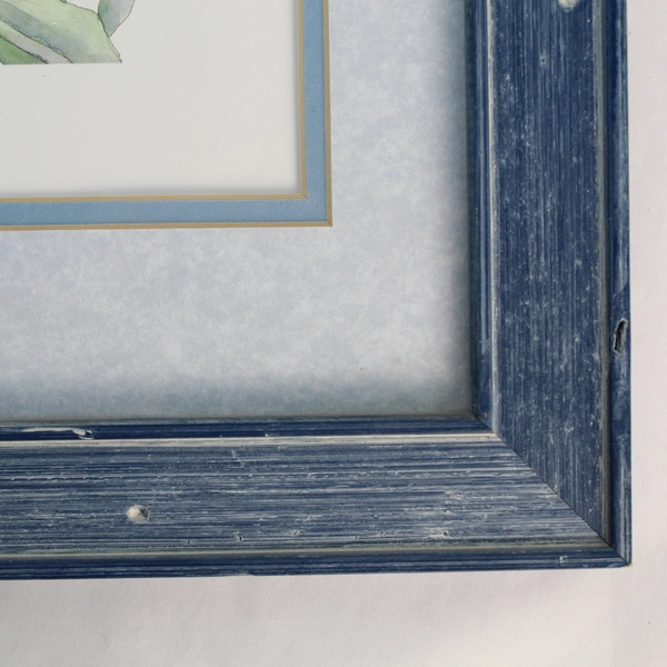 Jodi Jensen Tulips To Dine For Framed Floral Bunny Print Blue Frame 20x16"