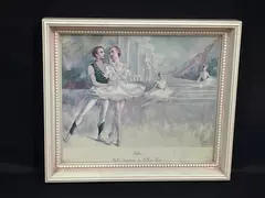 Framed Vintage William Yeiser Ballet Print "Sylvia" Signed Art Decor 8.5x9.75"