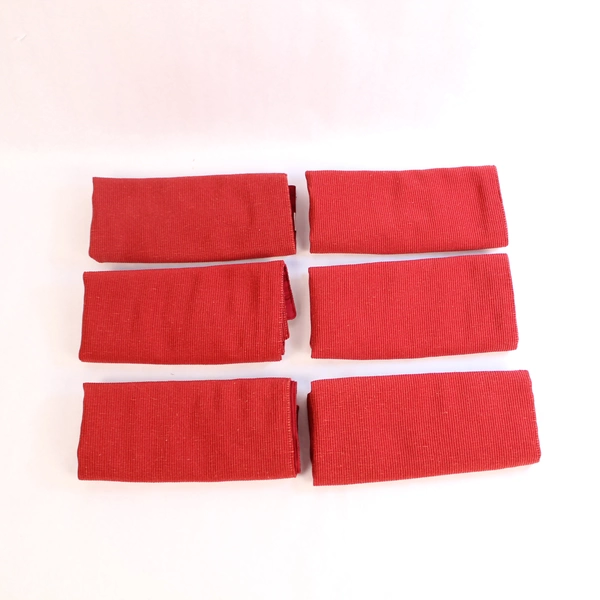 Lot of 6 Red Corduroy Placemats 18.25"x12.25" Pre-Owned Stains Pilling