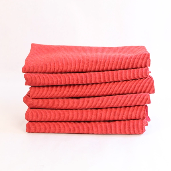 Lot of 6 Red Corduroy Placemats 18.25"x12.25" Pre-Owned Stains Pilling
