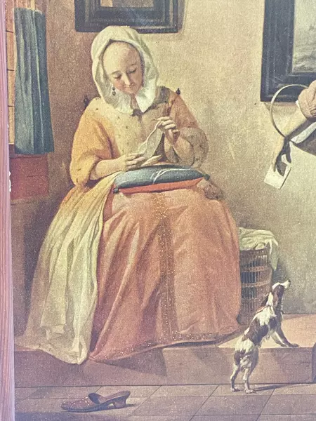 Vintage Gabriel Metsu The Letter Reader Wood Wall Plaque Art 8.5" Home Decor