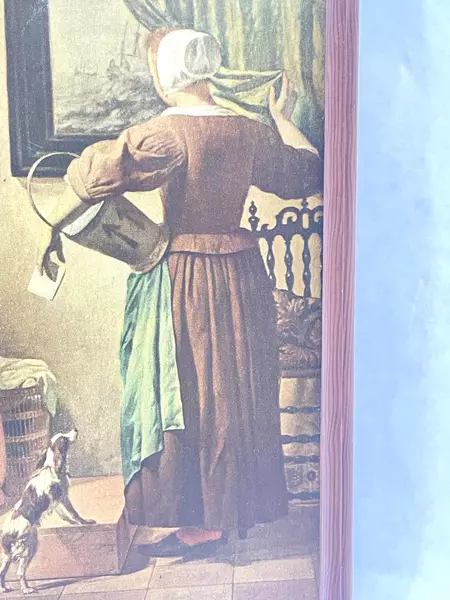 Vintage Gabriel Metsu The Letter Reader Wood Wall Plaque Art 8.5" Home Decor