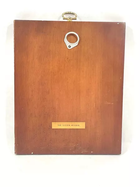 Vintage Gabriel Metsu The Letter Reader Wood Wall Plaque Art 8.5" Home Decor