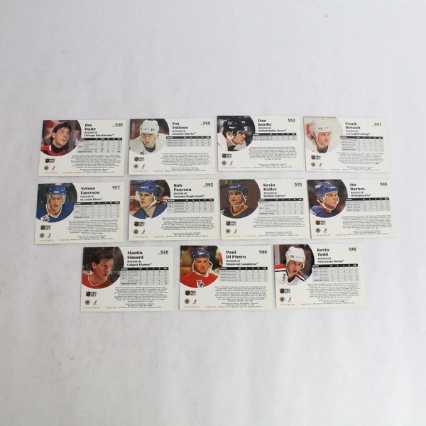 Lot of 100 NHLPA 1991 Pro Set Rookie Hockey Cards Stars & Commons