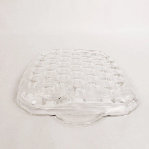 Lot of 3 Vintage Federal Glass Yorktown Thumbprint Snack Plates Chipped