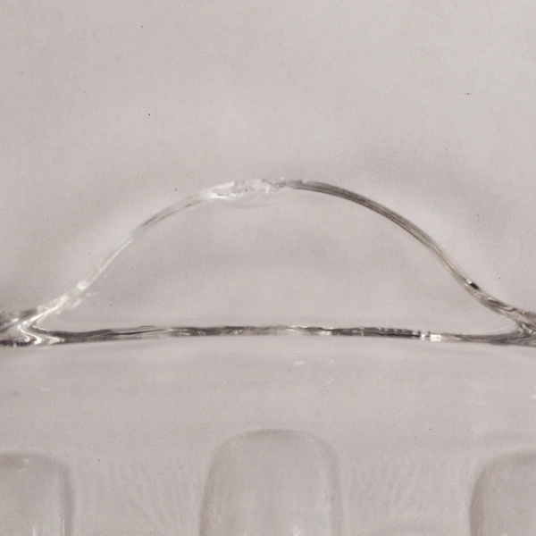 Lot of 3 Vintage Federal Glass Yorktown Thumbprint Snack Plates Chipped