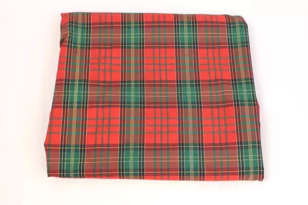 Vintage Red Green Gold Plaid Christmas Tablecloth 64"x54" Holiday Decor