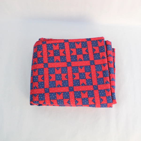 Unfinished Patriotic Quilt Blanket Red White Blue Stars 52x43 Country America