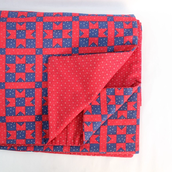 Unfinished Patriotic Quilt Blanket Red White Blue Stars 52x43 Country America