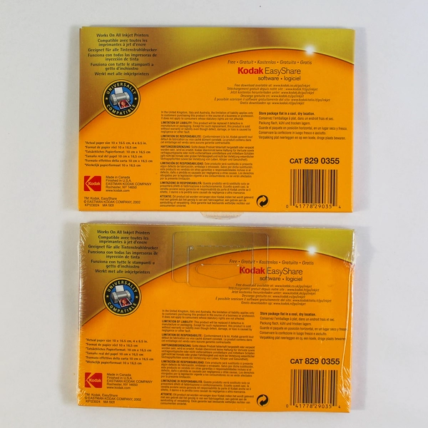 Lot of 2 Kodak Ultima Ultra Glossy 4x6 Inkjet Photo Paper 20 Sheets Each