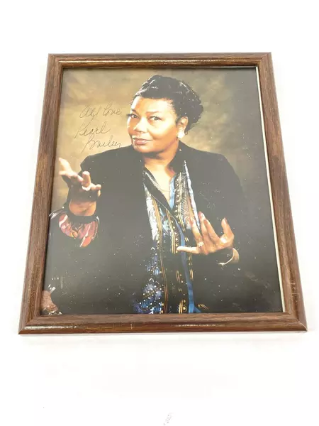 Framed 8x10 Autographed Pearl Bailey Photo Brown Wood Frame Signed Collectible