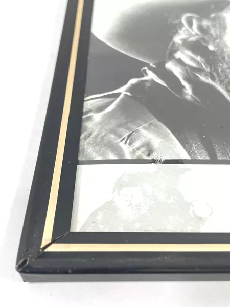 Framed 8x10 Autographed Charlie Daniels Black & White Photo Water Damage