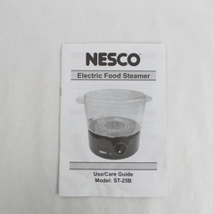 Nesco Electric Food Steamer Use Care Guide Model ST25B Manual 2013 Metal Ware