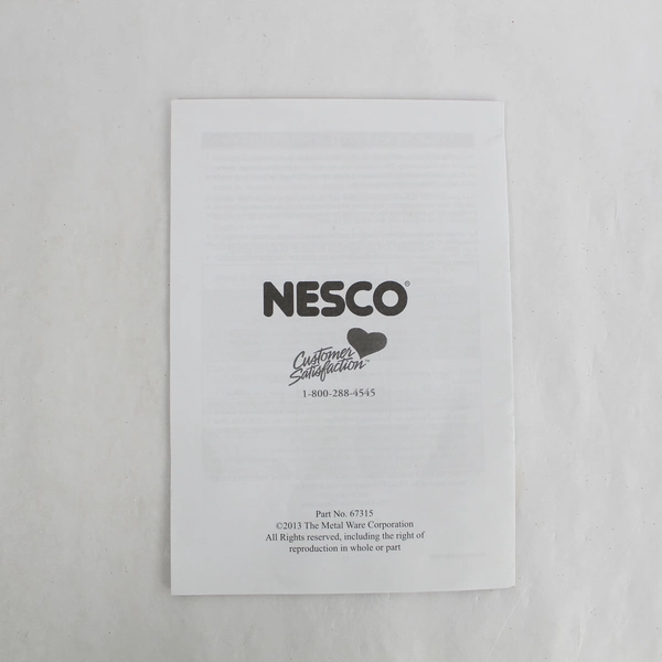 Nesco Electric Food Steamer Use Care Guide Model ST25B Manual 2013 Metal Ware