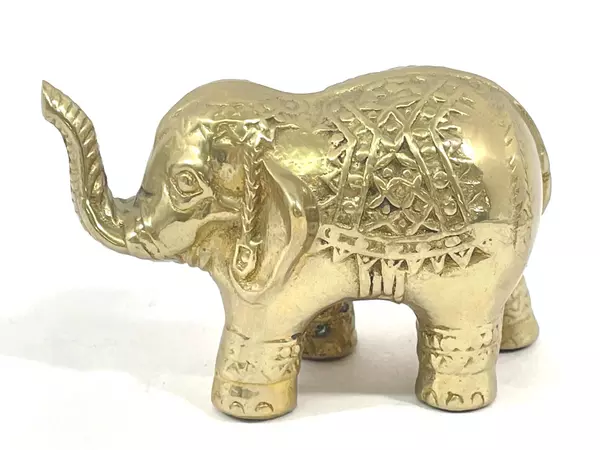 PG Brass Handcrafted 1992 Circus Elephant Figurine Collectible Decor 2.5" Tall