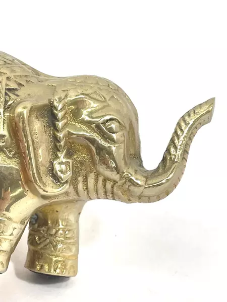 PG Brass Handcrafted 1992 Circus Elephant Figurine Collectible Decor 2.5" Tall