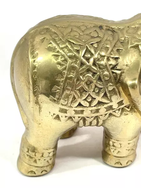 PG Brass Handcrafted 1992 Circus Elephant Figurine Collectible Decor 2.5" Tall