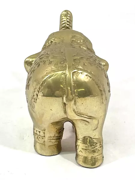 PG Brass Handcrafted 1992 Circus Elephant Figurine Collectible Decor 2.5" Tall