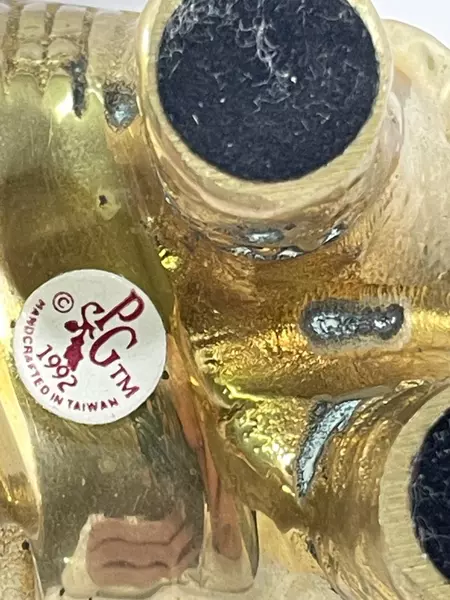 PG Brass Handcrafted 1992 Circus Elephant Figurine Collectible Decor 2.5" Tall