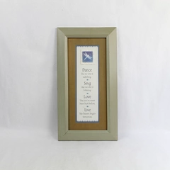 Framed Inspirational Wall Art Dance Sing Love Live Quotes Dragonfly 16.75"x9"
