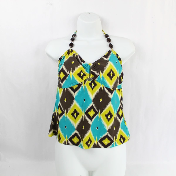 Apt 9 Women's Tankini Top Size 12 Geometric Print Summer Swimwear Good Condition