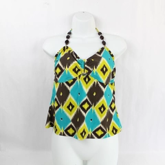 Apt 9 Women's Tankini Top Size 12 Geometric Print Summer Swimwear Good Condition