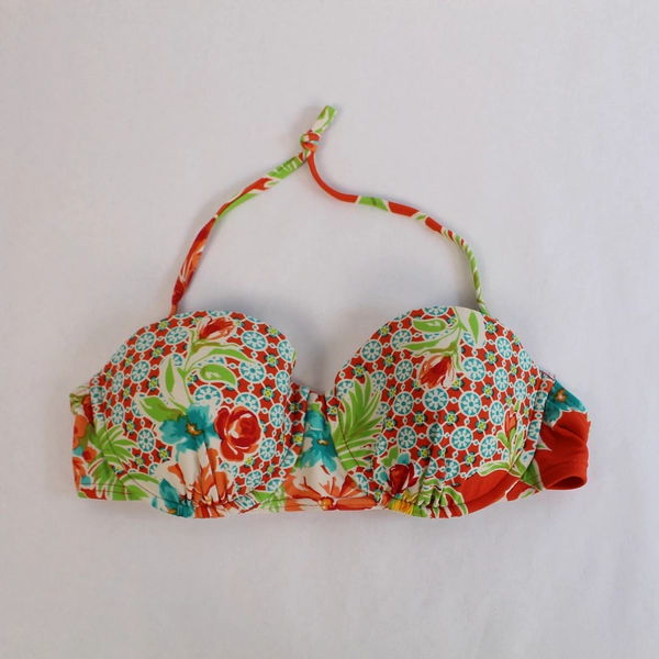 Bikini Lab Women's Floral Bohemian Tie Halter Top Size S - Good Condition
