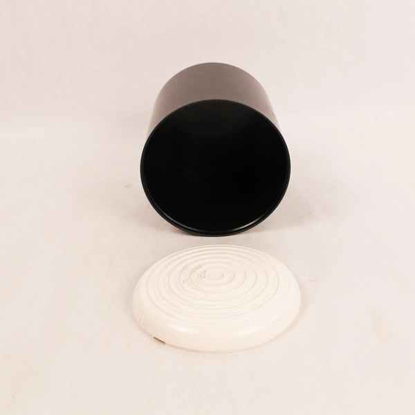 Vintage Estee Lauder Powder Jar Black White Lid London Paris NY 5" Tall EMPTY