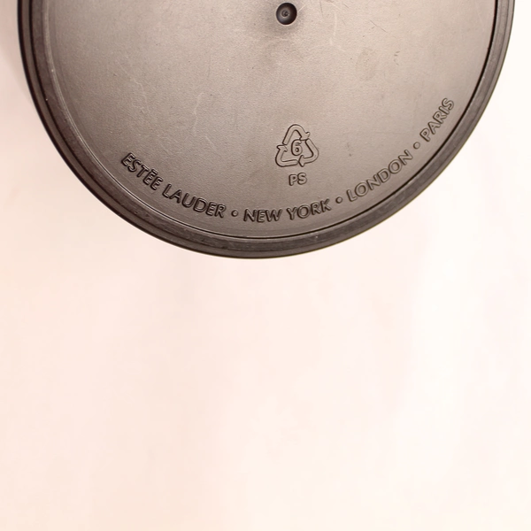 Vintage Estee Lauder Powder Jar Black White Lid London Paris NY 5" Tall EMPTY