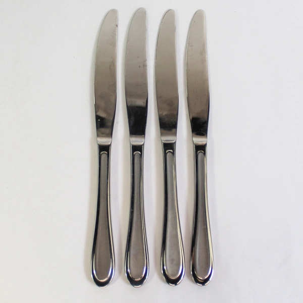 Lot of 4 Oneida Stainless French Hollow Dinner Knives 9.25" Good Cond