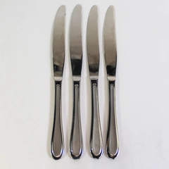 Lot of 4 Oneida Stainless French Hollow Dinner Knives 9.25" Good Cond