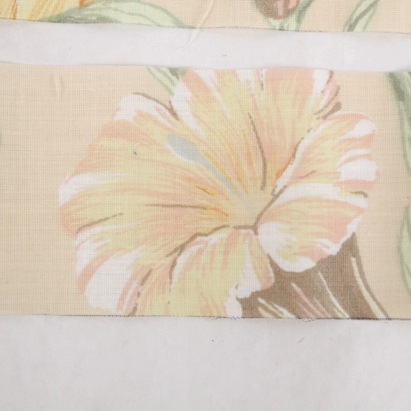 Lot of 5 Peach Floral Woven Fabric Strip Rolls for Quilting Soft Yellow