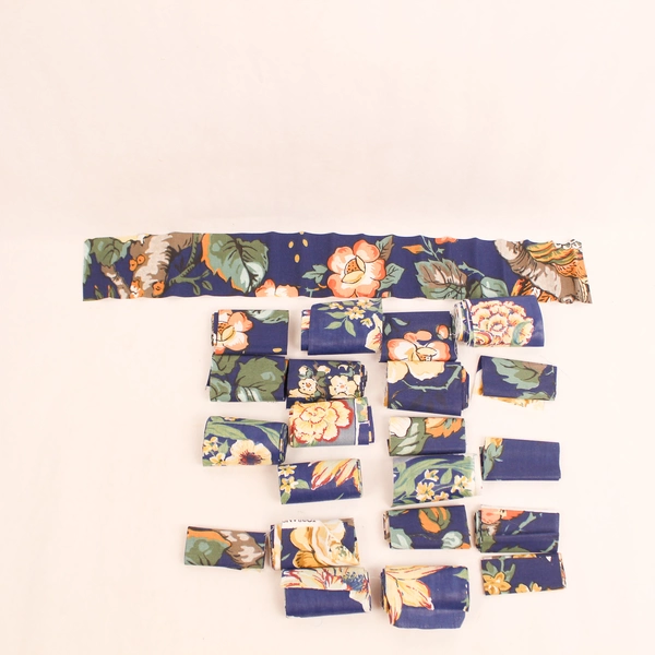 Lot of Blue Brown Floral Fabric Strips Jelly Roll Quilting Craft Cotton 2.75"