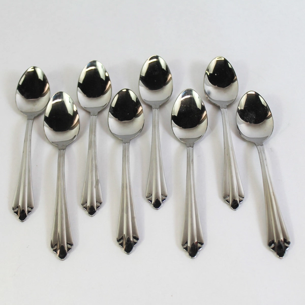 Lot of 8 Cambridge Stainless Steel Dinner Teaspoons 6.25" Good Condition