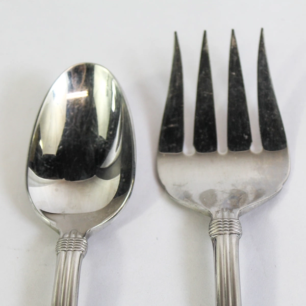 Hampton Silversmith Odyssey Serving Set Spoon & Fork 8.75" Stainless Steel