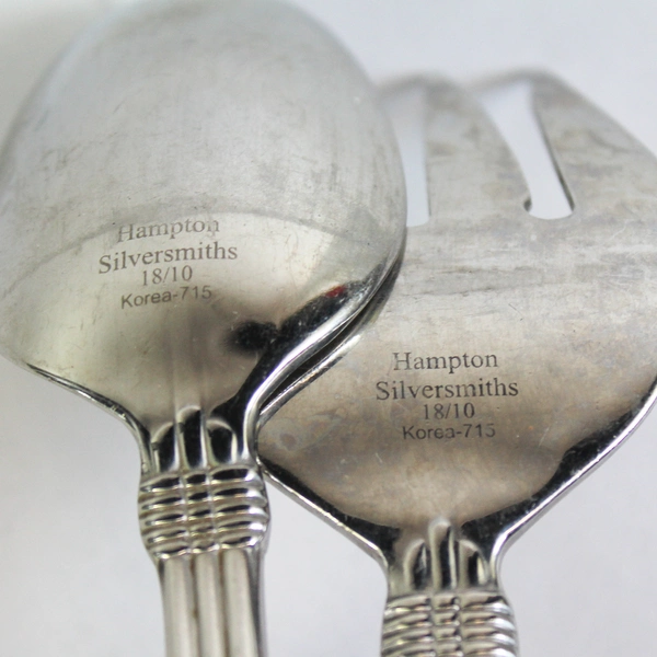 Hampton Silversmith Odyssey Serving Set Spoon & Fork 8.75" Stainless Steel